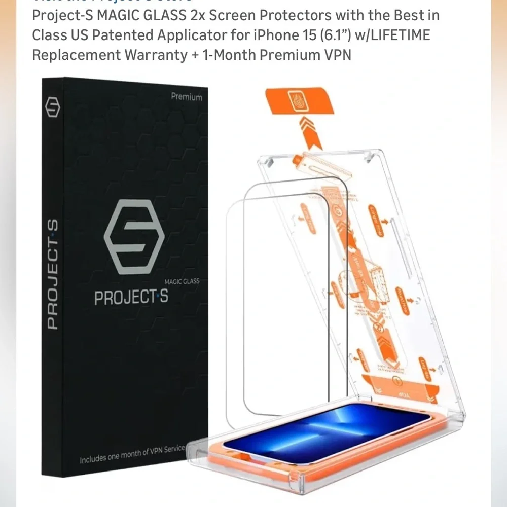 Magic Glass Screen Protector for iPhone 15 pro 6.1” - Clear